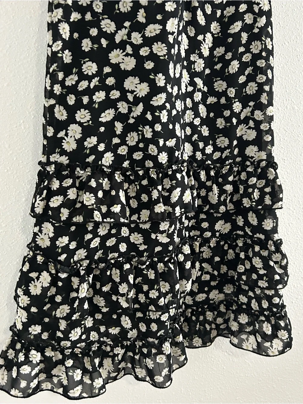 The Children's Place Black with White Daisy Tiered Dress